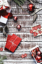 Red Christmas presents and Christmas decoration - AKNF000026