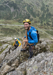 UK, Lake District, Great Langdale, scrambling at Pike of Stickle - ALRF000096