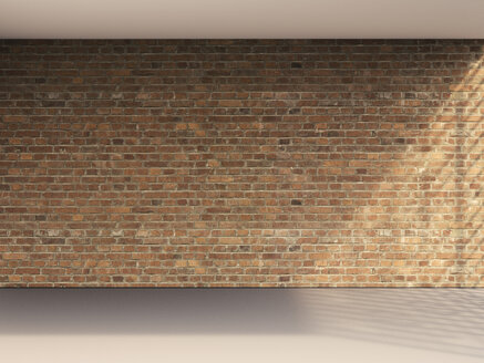 3D rendering of interior brick wall and grey floor - UWF000647