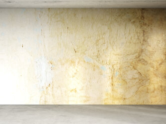 3D rendering of interior, painted concrete wall and grey floor - UWF000648