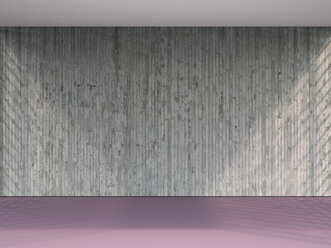 3D rendering of interior, wooden wall and magenta floor - UWF000649
