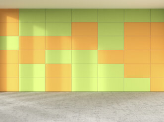 3D rendering of interior tiled wall and concrete floor - UWF000650