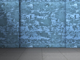 3D rendering of interior concrete wall and concrete floor - UWF000655