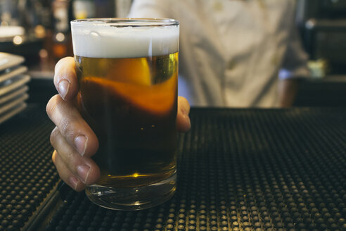 Waitress serving fresh beer - ABZF000143