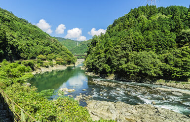 Japan, Honshu, Kyoto, Hozu river, Romantic route from Kameoka to Arashiyama - THAF001453