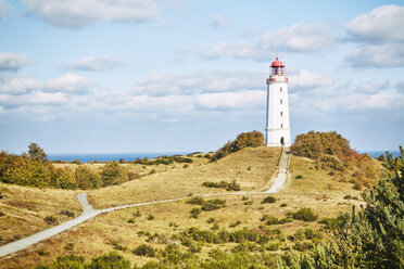 Germany, Mecklenburg-Western Pomerania, Hiddensee, Dornbusch, view to landscape and lighthouse - SEGF000428