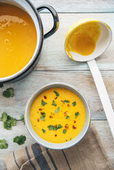 Squash soup with cilantro and chili - IPF000276
