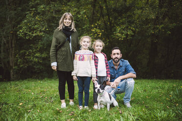 Family portrait at forest edge - RAEF000644