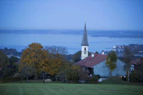 Germany, Bavaria, Chiemgau, Hittenkirchen, Lake Chiemsee stock photo