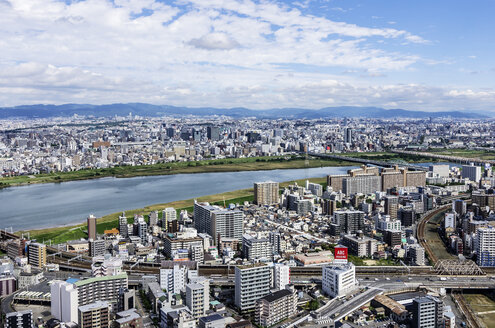 Japan, Osaka, Stadtbild und Yodo-Fluss - THA001473