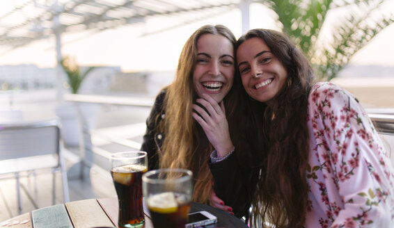 Portrait of two female friends having fun together - MGOF001076