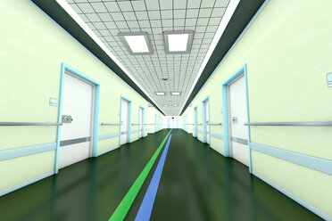 Moderner Krankenhauskorridor, 3D-Rendering - SPCF000070