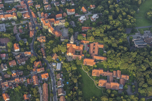 Germany, Lower Saxony, Hildesheim, aerial view with St. Mauritius church - PVCF000732