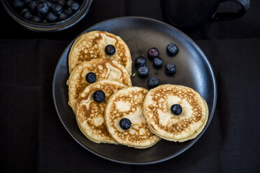 Plate of pancakes and blueberries - SARF002351