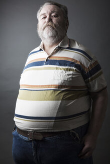 Portrait of fat senior man with full beard - JATF000784