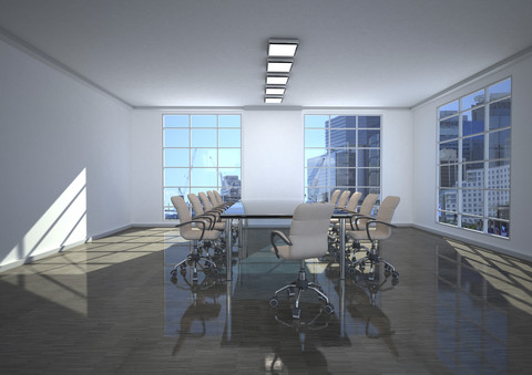 Empty conference room, 3D Rendering stock photo