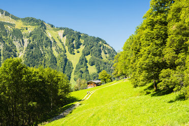 Deutschland, Bayern, Allgäu, Allgäuer Alpen, Gerstruben, Bauernhaus - WGF000777