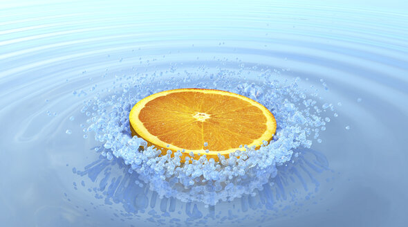 Orange und ein Spritzer Wasser - HWIF000017