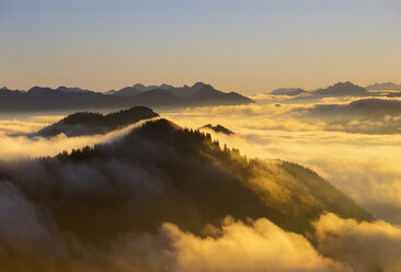 Germany, Bavaria, Bavarian Prealps, Sunset at Jochberg mountain, morning mood - SIEF006888