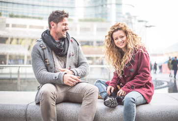 Italy, Milan, portrait of couple having fun together - OIPF000001