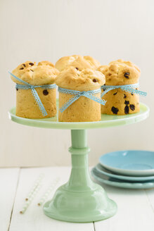 Home-baked mini panettone on cake stand - ECF001836