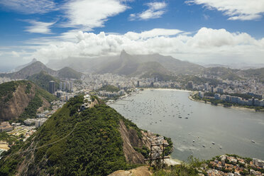 Brazil, Rio de Janeiro, View of Botafogo, seen from Sugarloaf Mountain - MFF002507