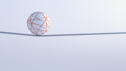 3D Rendering, Balance, Objekt, Kugel auf Stahlseil - UWF000732