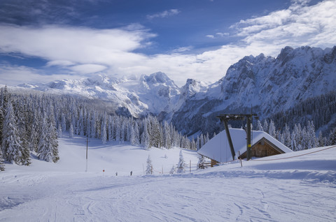 Österreich, Dachstein, Skipiste, lizenzfreies Stockfoto