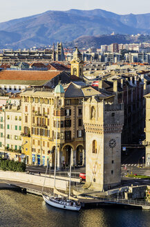 Italy, Liguria, Savona, Leon Pancaldo Tower at the harbour - THAF001522