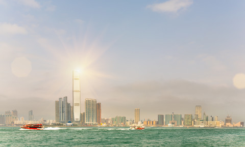 China, Hongkong, Victoria Harbour und Kowloon, lizenzfreies Stockfoto