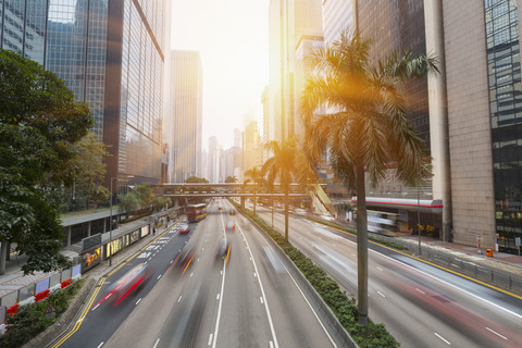 China, Hongkong, Verkehr im Zentrum von Hongkong, lizenzfreies Stockfoto