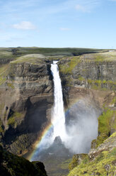 Iceland, view to landscape with waterfall Haifoss - JEDF000272