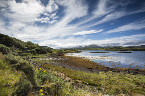 United Kingdom, Scotland, Isle of Skye, Loch Dunvegan stock photo