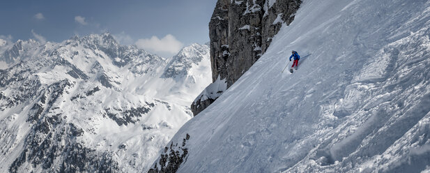 Frankreich, Les Contamines, Skibergsteigen, Abfahrtslauf - ALRF000309