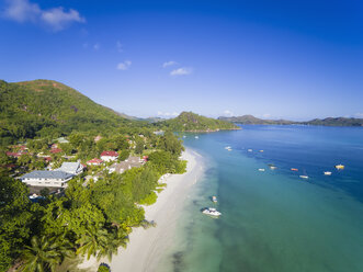 Seychelles, Praslin, Anse Volbert and Curieuse Island, aerial view - FOF008367