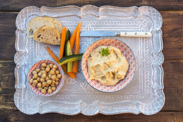 Hummus, Kichererbsen, Möhren, Gurken, Baguette - SARF002448