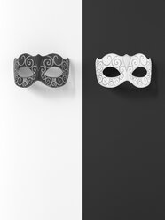 3D-Rendering, kontrastierende Masken, weiß und schwarz - AHUF000084