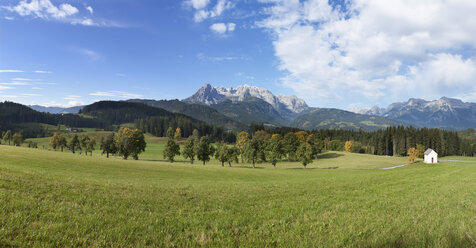 Österreich, Bundesland Salzburg, Pongau, Werfenweng, Alm, Hochkönig im Hintergrund - WWF003923