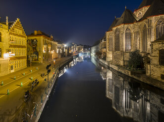 Belgien, Gent, Altstadt mit St. Michaelis Kirche - AMF004714