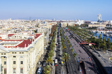 Spanien, Barcelona, Stadtbild von der Kolumbussäule aus gesehen - THAF001566