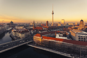 Germany, Berlin, Berlin-Mitte, panorama, cityscape at sunset - ZMF000454