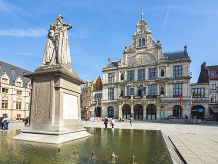 Belgien, Flandern, Gent, Altstadt, Theater, Statue, Springbrunnen - AMF004727
