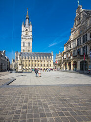 Belgium, Flanders, Ghent, Sint-Baafsplein, Cloth hall and belfry, theatre right - AMF004728