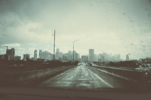 USA, Miami, view to the skyline at rainy day - CHPF000215