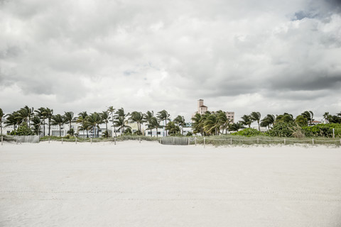 USA, Miami, view to beach on a stormy day stock photo