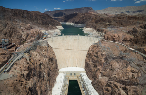 USA, Hoover-Damm zwischen Nevada und Arizona, lizenzfreies Stockfoto