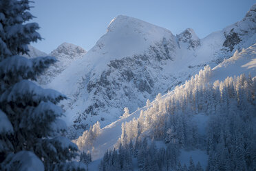 Österreich, Berchtesgadener Alpen, Hoher Göll bei Sonnenaufgang - STCF000184