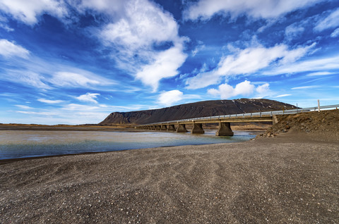 Island, Brücke, Highway 1, lizenzfreies Stockfoto