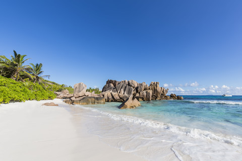 Seychelles, La Digue, Indian Ocean, Anse Cocos, beach stock photo