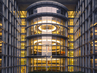 Germany, Berlin, partial view of Paul-Loebe-Building in the evening - ZMF000458